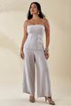 Conjunto Blusa E Calca Com Aplicacoes De Bicos Cinza 38