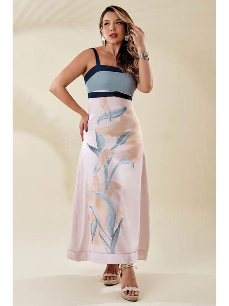 Vestido--Longo-Bicolor-Com-Amarracao-Estampado-38