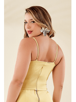 Blusa Estruturado Aspas E Busto Diferenciados Amarelo 46