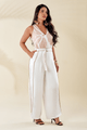 Macacao Combo C Decote Em V E Alcas Trans Preto/off White 36