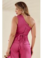 Blusa  Ombro So Com Faixa Pespontada Fucsia 42