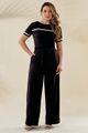 Conjunto Calca E Blusa Em Moletinho Bloco De Cor Preto P