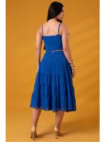 Conjunto Com Cropped Babados Flor Azul 42