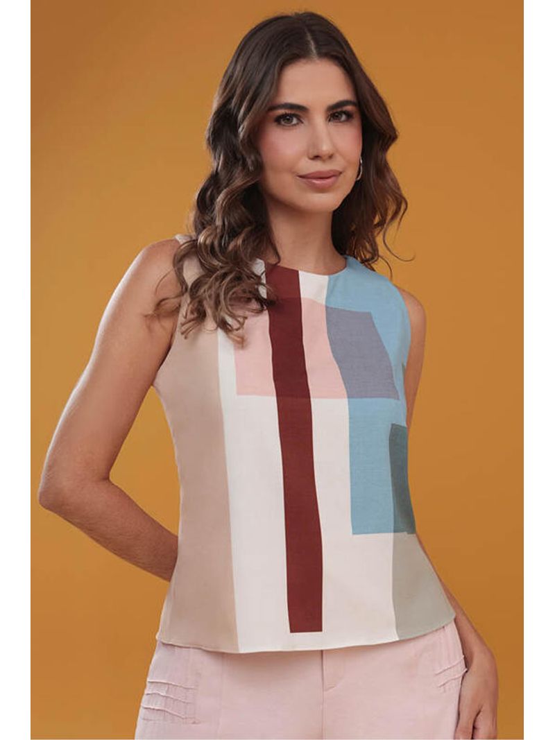 Blusa Cavada Estampado / Verde 36