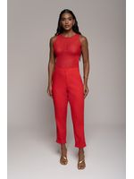 Calca Com Cos E Barra Virada Vermelho 38