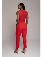 Calca Com Cos E Barra Virada Vermelho 38