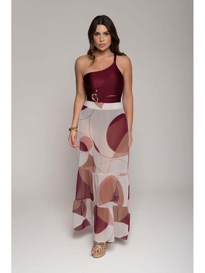 Saia Saida De Banho Saia Longa Estampado 38