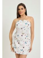 Vestido Sem Alcas Com Jabour Estampado 40