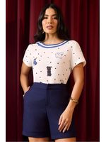 Short Bermuda Com Prega Rebatida Marinho 36