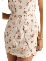 Vestido Plano Curto Com  Alca Removiveis Estampado 38