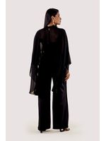 Macacao Longo Com Capa Fluida Preto 40