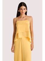 Conjunto De Blusa Em Camadas Com Calca Amarelo 44