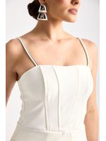 Conjunto De Blusa Estruturada Peplum E Short Off White 42