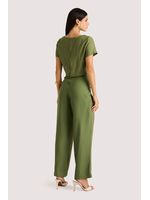 Conjunto Blusa Semicropped E Calca Com Rolutes Verde 42