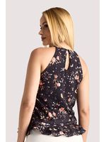 Blusa Alca Fina Com Babados Na Barra Estampado 38
