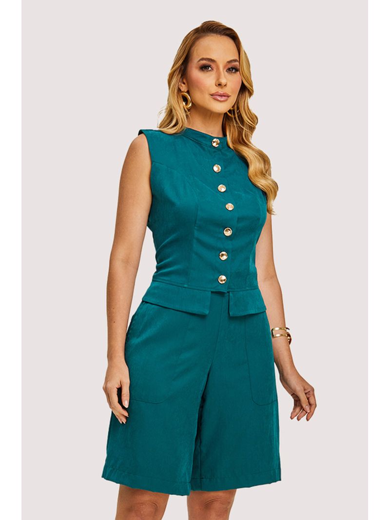 Short Bermuda Com Bolso Aplicado Verde 36