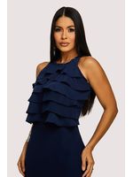 Conjunto De Saia Com Blusa Em Camadas Marinho 40