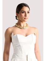 Blusa Corselet Com Decote Diferenciado Branco 46