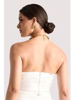 Blusa Corselet Com Decote Diferenciado Branco 46