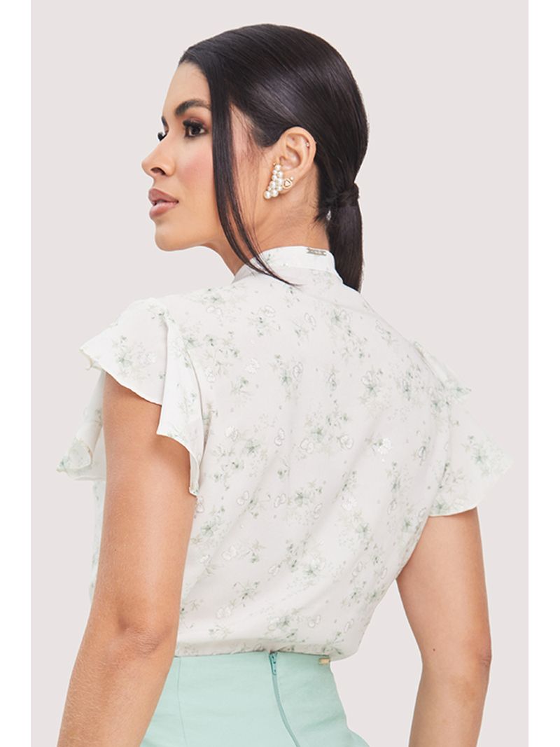 Blusa Com Babado Jabour Estampado 36