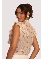 Blusa Cavada Com Jabour Estampado 38