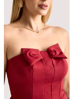 Conjunto De Short E Blusa Peplum Com Laco Vinho 46