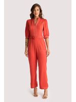 Macacao Pespontado Com Manga Telha 36