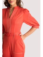 Macacao Pespontado Com Manga Telha 36