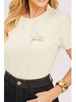 Blusa Tshirt Off Levo Comigo So O Que Floresce Bege P