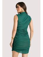 Vestido Curto De Tule Com Capa Verde Xg