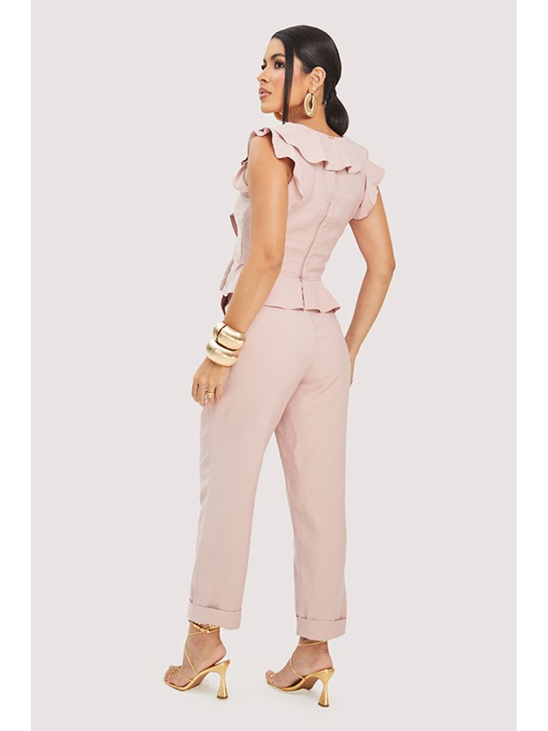 Calca Carrot Com Utilitarios Rosa 44