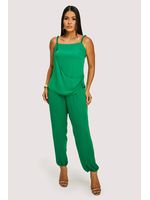 Conjunto De Blusa Com Amarracao Com Calca Verde M