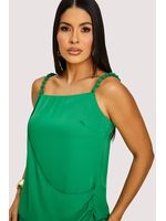 Conjunto De Blusa Com Amarracao Com Calca Verde M