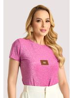 Blusa Tshirt Com Etiqueta Pink P