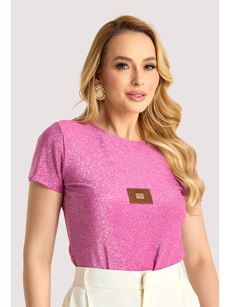Blusa Tshirt Com Etiqueta Pink P