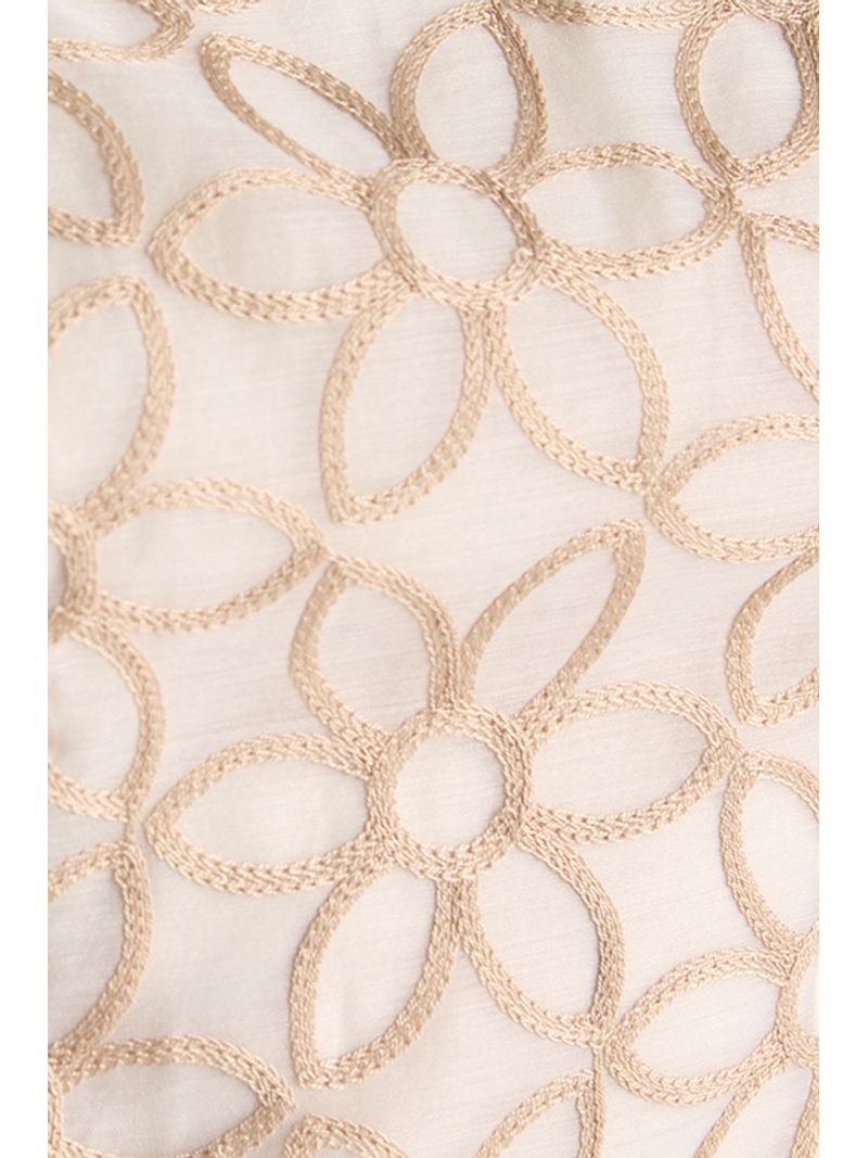 Blusa Semi Cropped Tecido Bordado Estruturada Off/bege 36