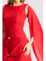 Vestido Plano Curto Com Detalhe E Aviamento Em M Vermelho 38