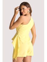 Conjunto Blusa Ombro So E Short Saia Amarelo 44