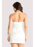 Conjunto Blusa Sem Alca C Saia Curta E Aviament Off White 38