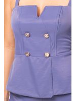 Conjunto De Blusa Com Alca E Short Azul 36