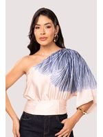 Blusa Transversal Ampla Estampado /  Azul 36