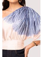 Blusa Transversal Ampla Estampado /  Azul 36