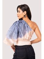 Blusa Transversal Ampla Estampado /  Azul 36