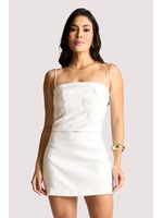 Conjunto Blusa E Saia Curta Com Aplicacoes Branco 36