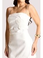 Conjunto Blusa E Saia Curta Com Aplicacoes Branco 36