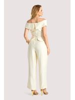 Conjunto Blusa Peplum Com Calca Off White 38