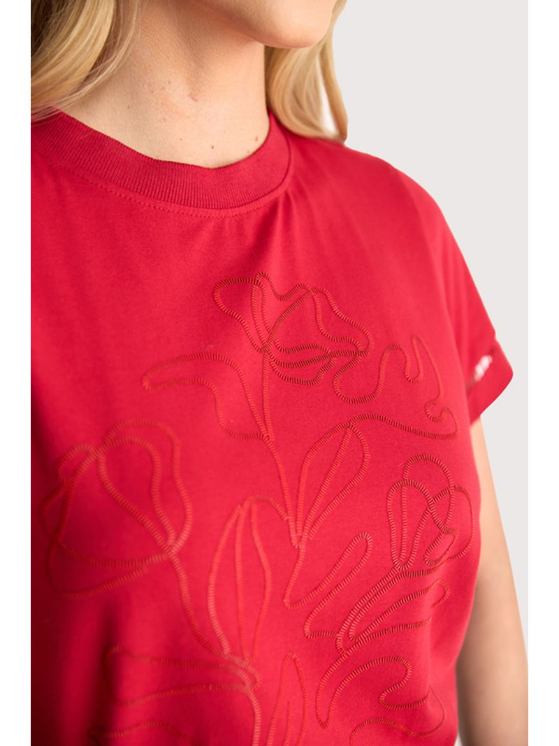Blusa Com Silk Relevo Vermelho P