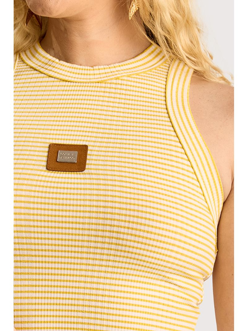 Blusa Regata Cavada Amarelo Sol P