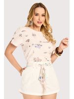 Short Color Com Lenco Off White / Azul 44