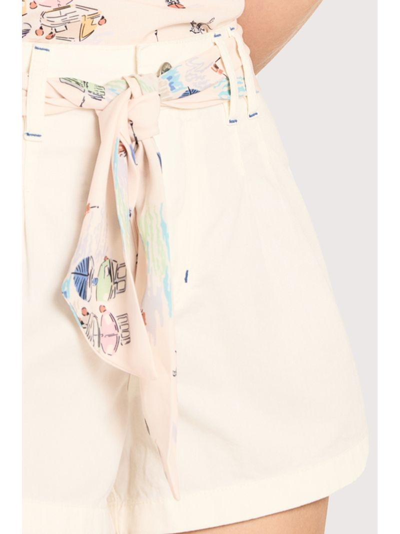 Short Color Com Lenco Off White / Azul 44